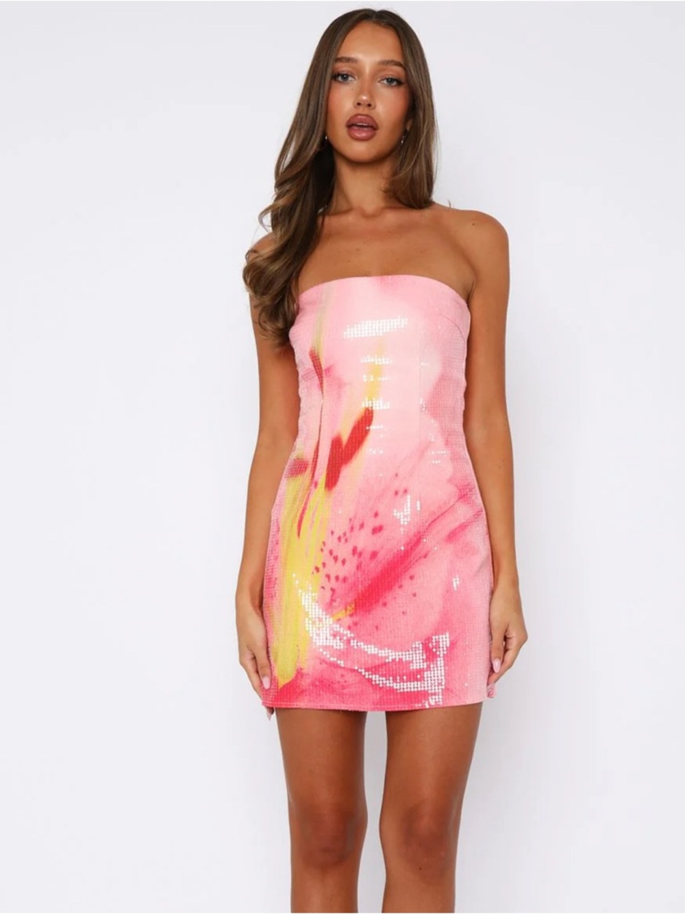 White Fox Make Up My Mind Sequin Mini Dress